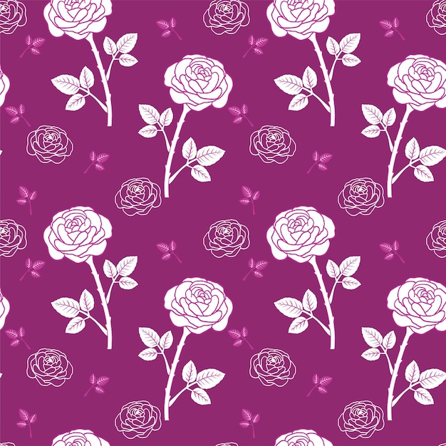 Gratis vector roze witte roos patroon