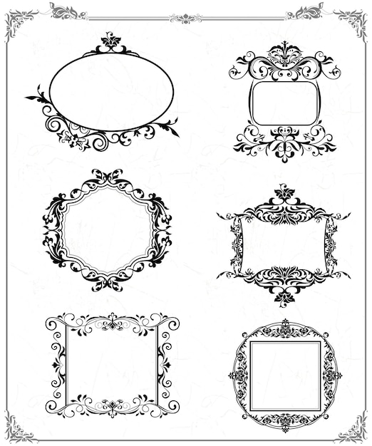 Vector gratis vector set stijlvolle elegante kalligrafische vintage vector pagina decoratie grenst aan frames en