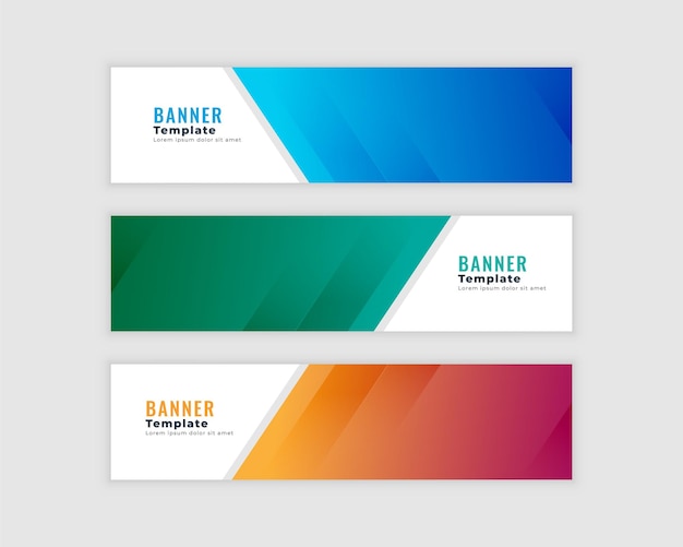 Gratis vector set van moderne zakelijke banners met sjabloon vorm