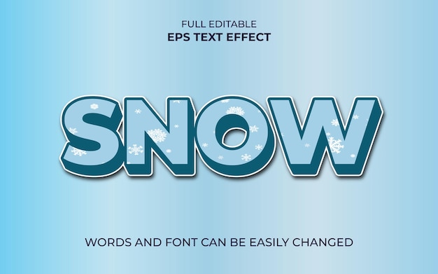 Gratis vector sneeuw teksteffect