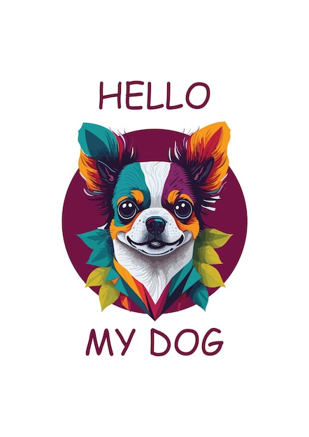 Vector gratis vector t-shirtontwerp hond