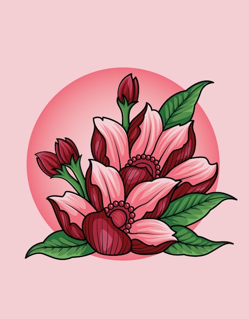 Vector gratis vector tak van sakura bloemen hand getekende cartoon kunst illustratie