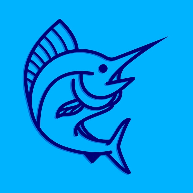 gratis vector vis logo sjabloon marlin vis illustratie