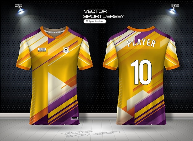 Gratis vector voetbal jersey sjabloon sport t-shirt ontwerp