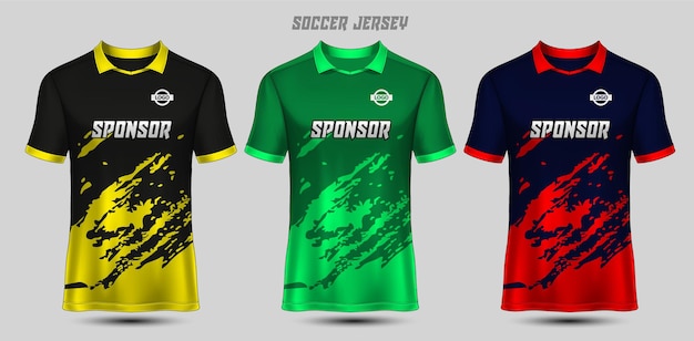 Gratis vector voetbal jersey sjabloon sport t-shirt ontwerp