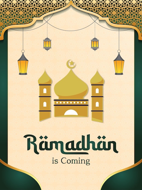 Gratis vector wenskaarten collectie voor ramadan viering