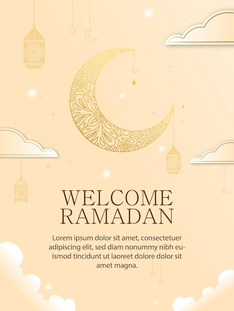 Gratis vector wenskaarten collectie voor ramadan viering