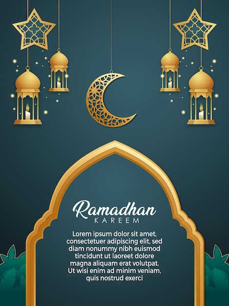 Gratis vector wenskaarten collectie voor ramadan viering