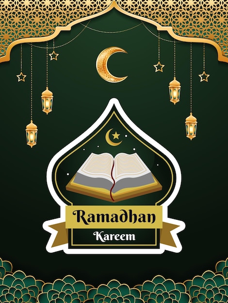 Gratis vector wenskaarten collectie voor ramadan viering