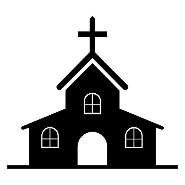 Gratis vector zwart kerk plat ontwerp