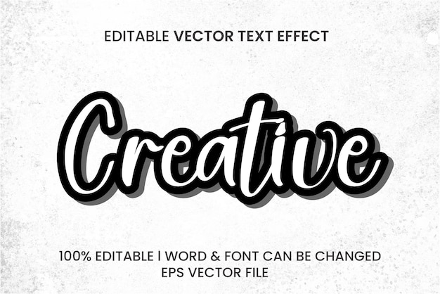 Vector gratis vectorbewerkbare tekst-effect moderne 3d creatieve en minimale lettertype stijl