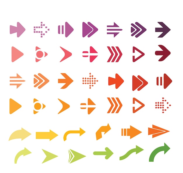 Gratis vectorcollectie moderne pijlen in plat ontwerp