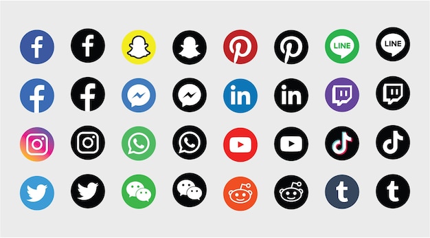 Gratis verzameling van logo's van sociale media