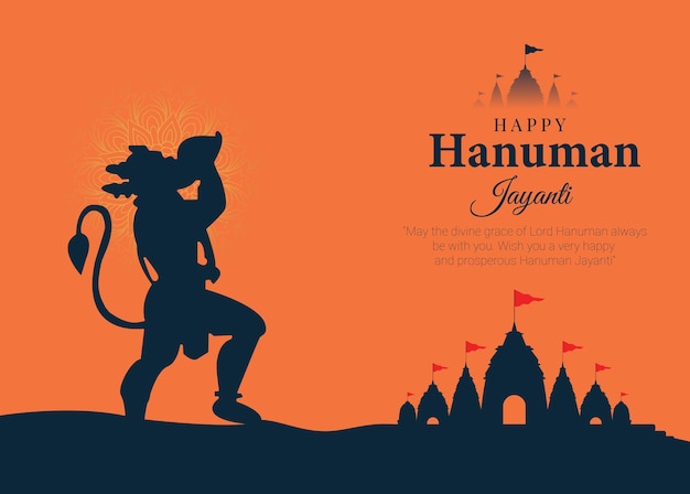 Gratis vlakke vector Hanuman Jayanti illustratie