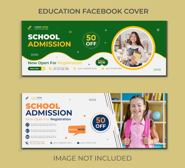 Gratis vlakke vectorontwerp minimale internationale schooltoelatingssjabloon