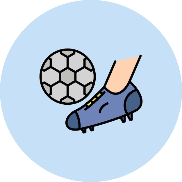 Gratis voetbal kick icoon vector afbeelding kan worden gebruikt voor sport