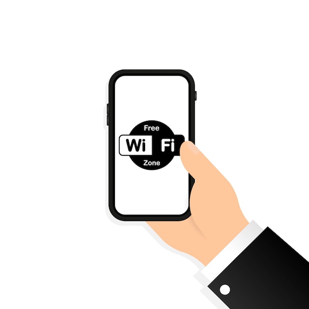 Gratis wifi zone icon set. draadloze verbinding. vector op geïsoleerde witte achtergrond. eps-10.