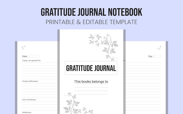 Gratitude journal notebook Interior For KDP