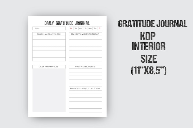 gratitude planner template