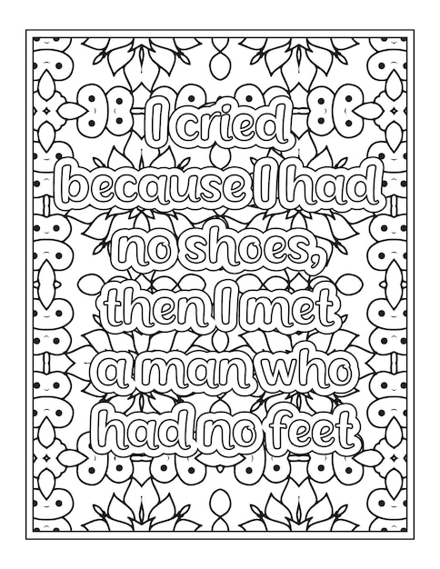 Gratitude Quotes Coloring Book Page for Adult