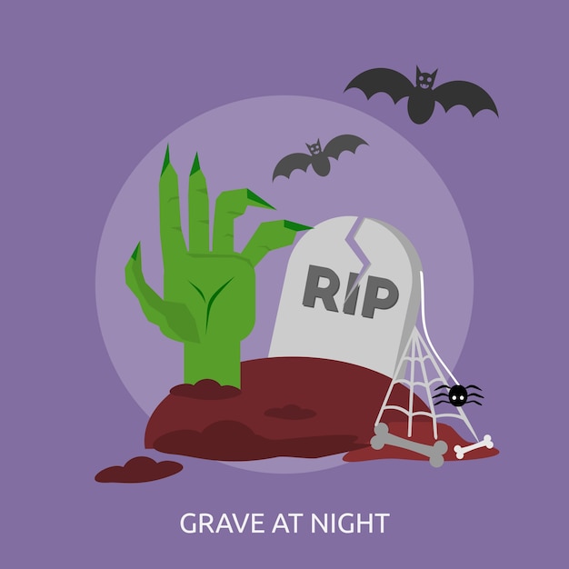 Grave at night conceptueel ontwerp