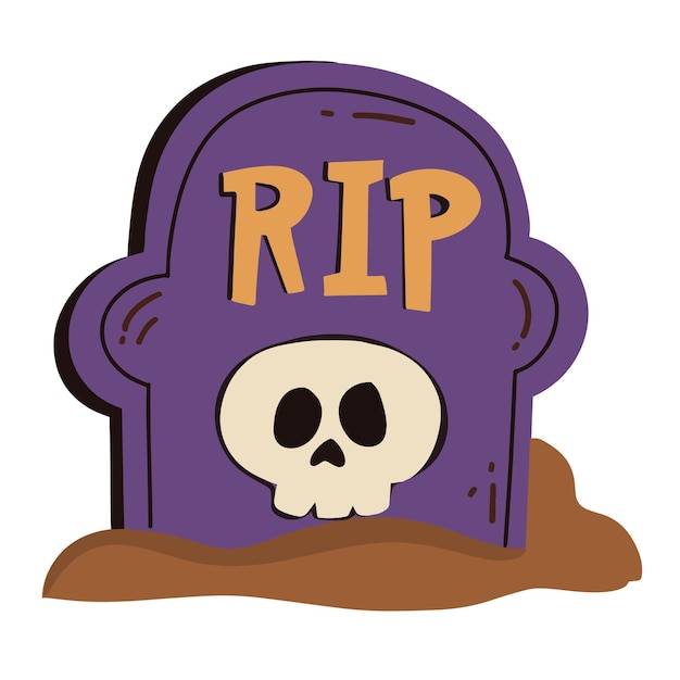 Vector grave halloween picture illustration