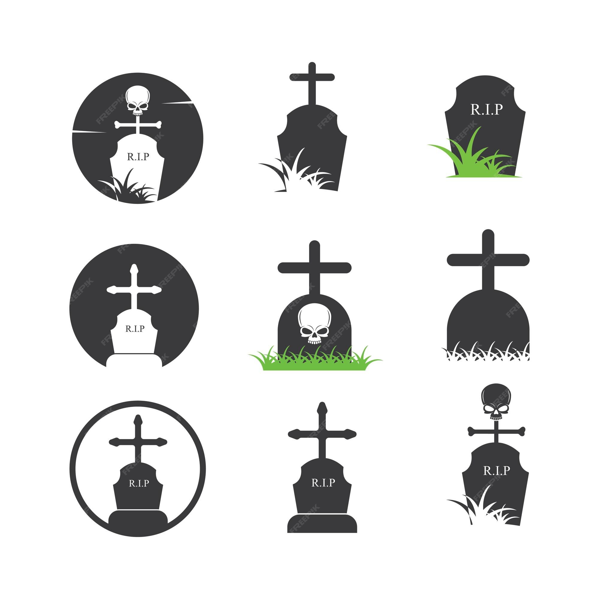 Premium Vector Gravestone vector illustration design template