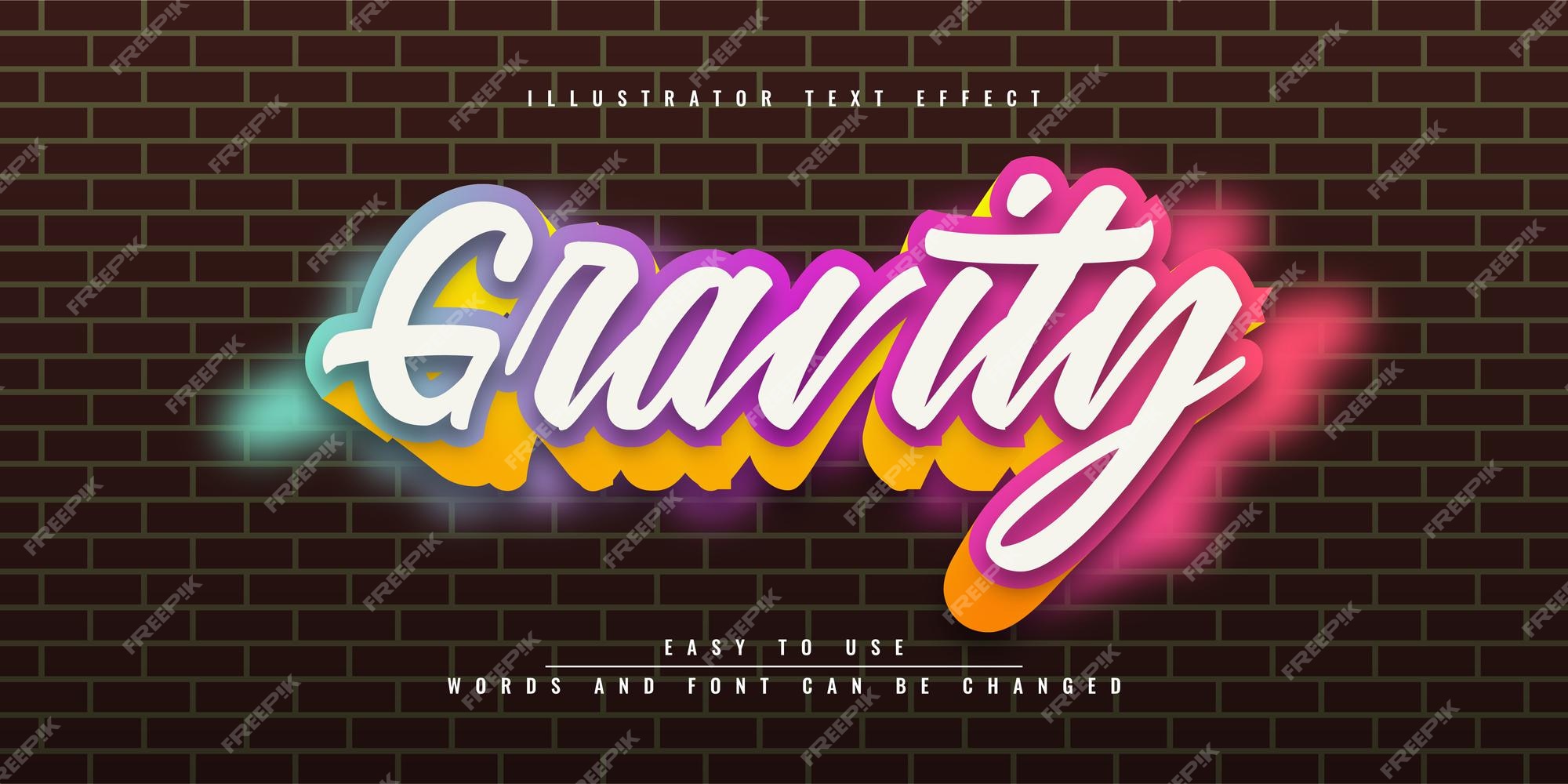 Premium Vector  Creative 3d text effect with gravity theme