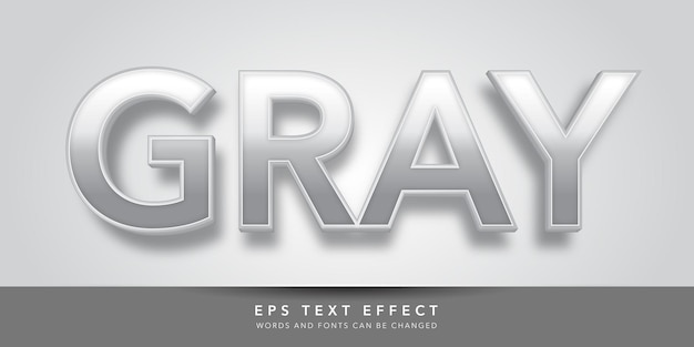 gray 3d editable text effect