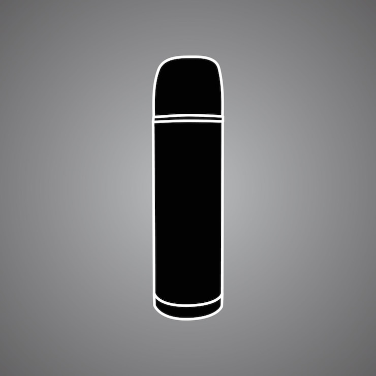 Vector a gray background icon of thermoses for drinks