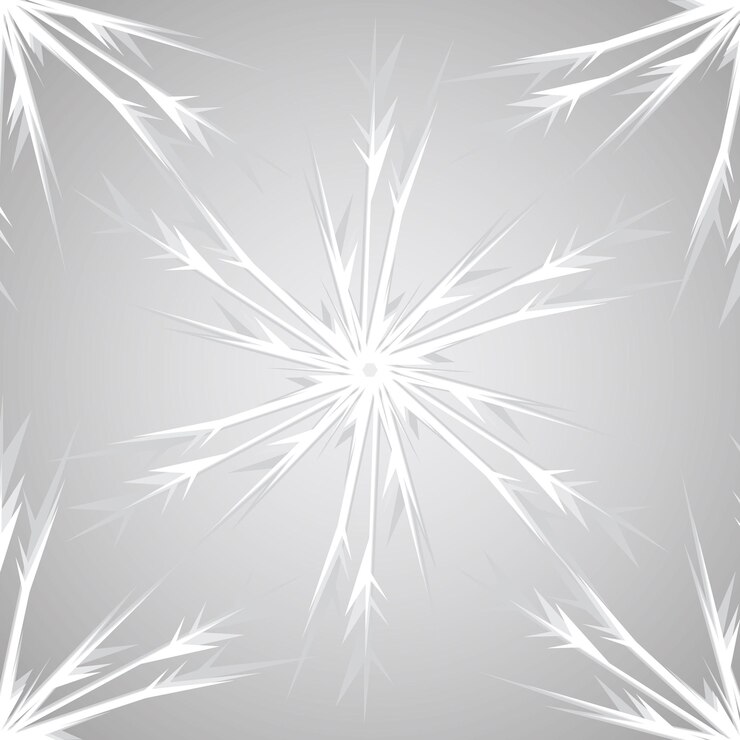 Vector gray background white snowflake winter background