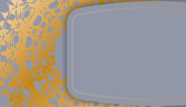 Gray background with abstract gold ornaments and place under your text