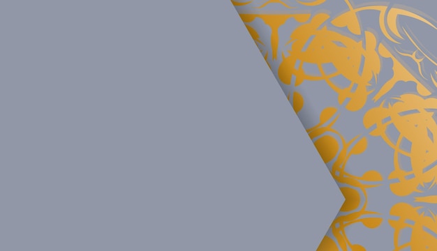 Gray banner with Indian gold pattern and text space