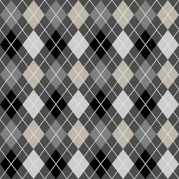 Gray And Black Seamless Argyle Pattern