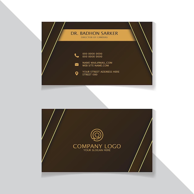 Gray brown color modern creative business card template