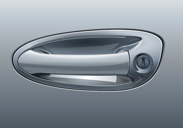 Gray car door handle.