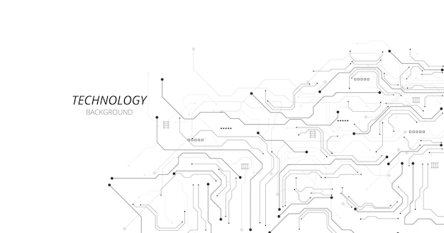 Vector gray circuit diagram on white background