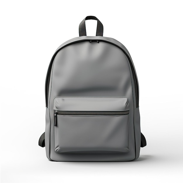 Gray color backpack gradient vector white background isol