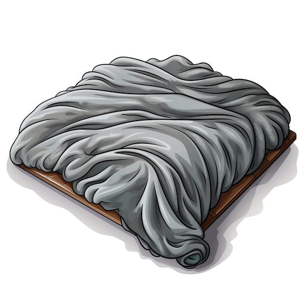 Vector gray color blanket cartoon vector white background isolat