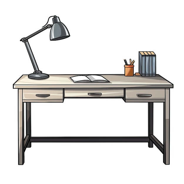 Vector gray color desk handdrawn vector white background isolat