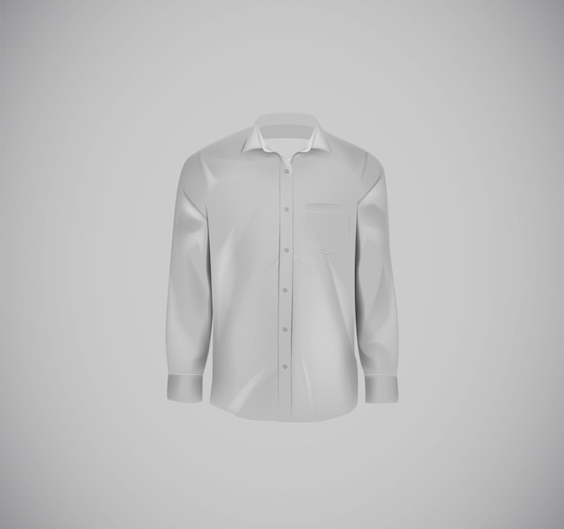 Vettore camicia formale di colore grigio camicia elegante con bottoni