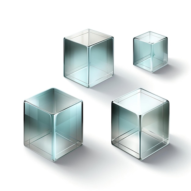 Vector gray color glass isometric vector white background isolat