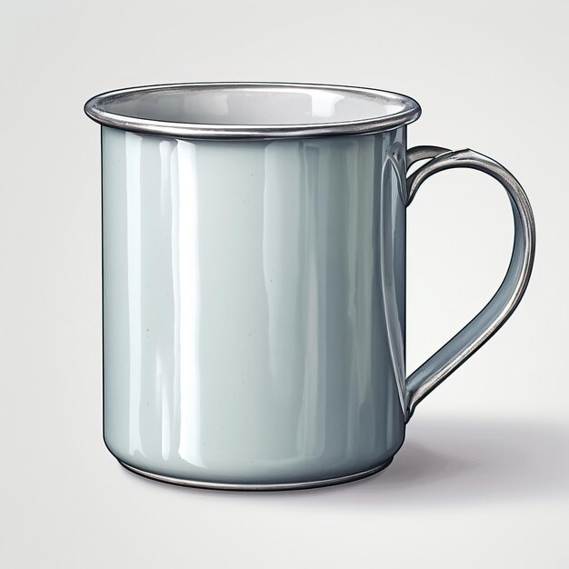 Vector gray color mug watercolor vector white background isolate