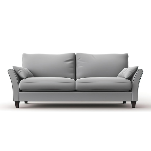 Vector gray color sofa flat vector white background isolated hig