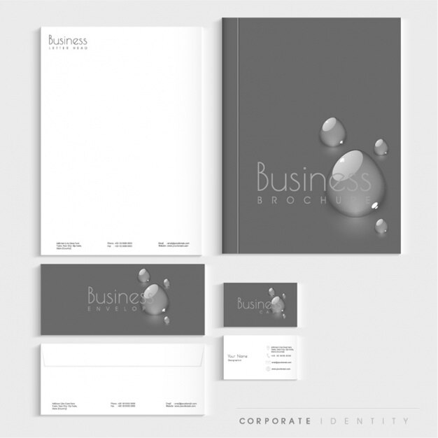 Vector gray corporate stationery
