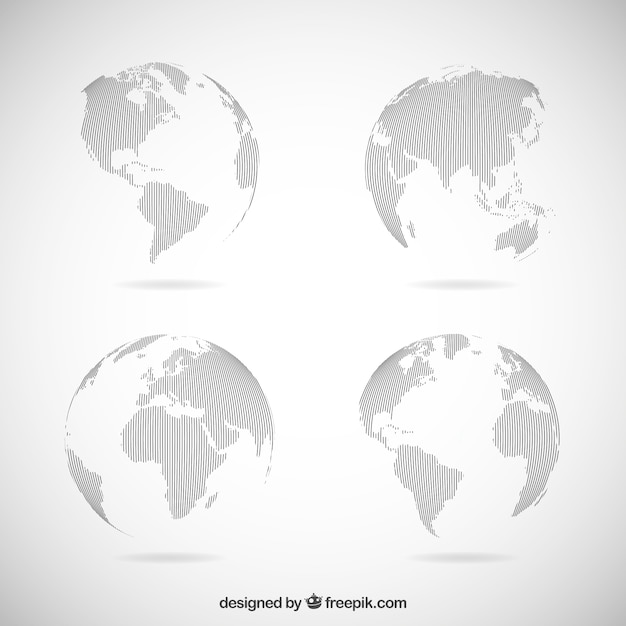 Gray earth globes