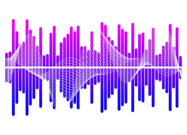 白い背景に分離された灰色のイコライザー ベクトル イラスト パルス音楽プレーヤー オーディオ ウェーブ ロゴ ベクター デザイン要素 サウンド ウェーブ テンプレート可視化信号のポスター イラスト eps 10