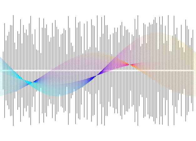 白い背景に分離された灰色のイコライザー ベクトル イラスト パルス音楽プレーヤー オーディオ ウェーブ ロゴ ベクター デザイン要素 サウンド ウェーブ テンプレート可視化信号のポスター イラスト eps 10