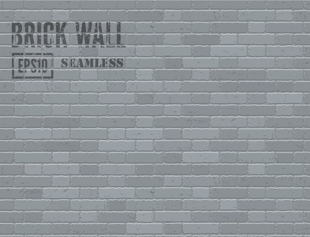 Gray grunge brick wall seamless background