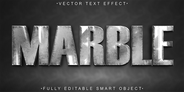 Vector gray marble vector fully editable smart object text effect